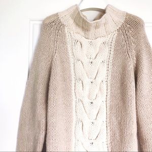 Boden Hand Knit Wool Blend Cable Sweater L Cream Boden Hand Knit Wool Blend Cable Sweater L Cream